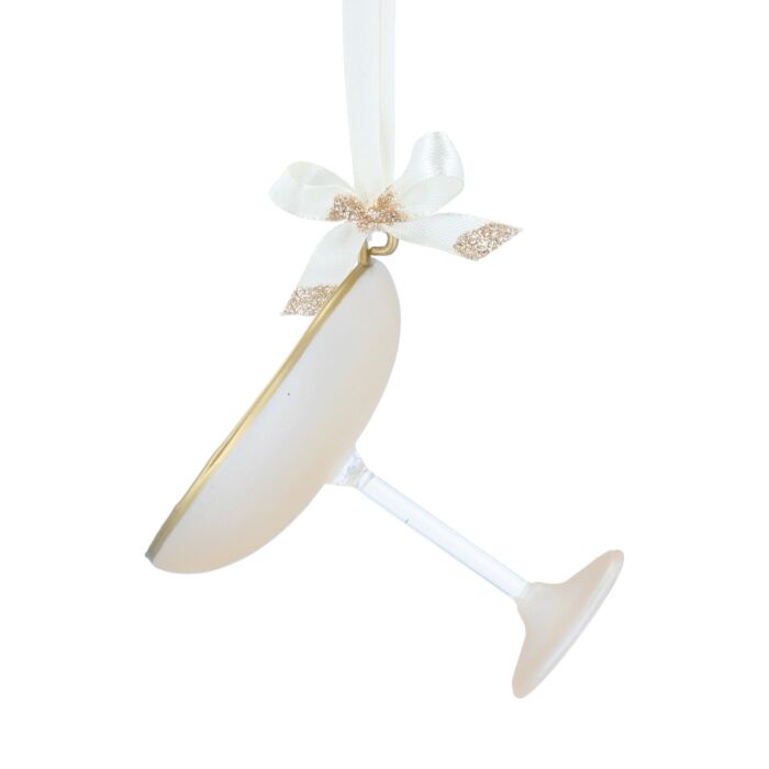 Gisela Graham Champagne Glass with Ribbon Tree Decoration